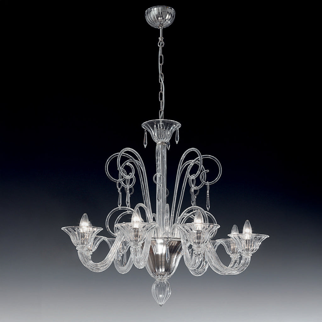 CALLE Trasparente Nickel lucido Calle Lampadario 8L