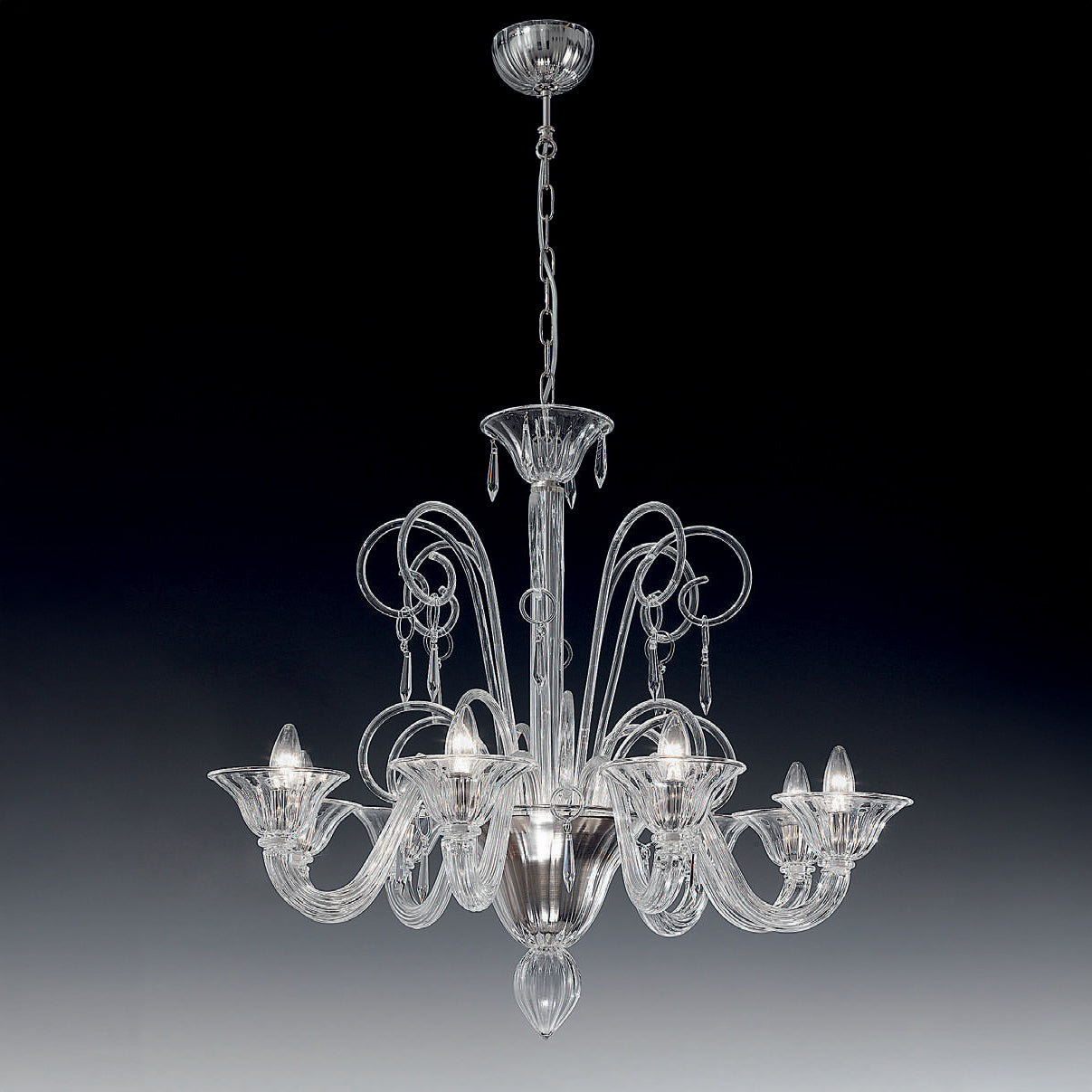 CALLE Trasparente Nickel lucido Calle Lampadario 8L