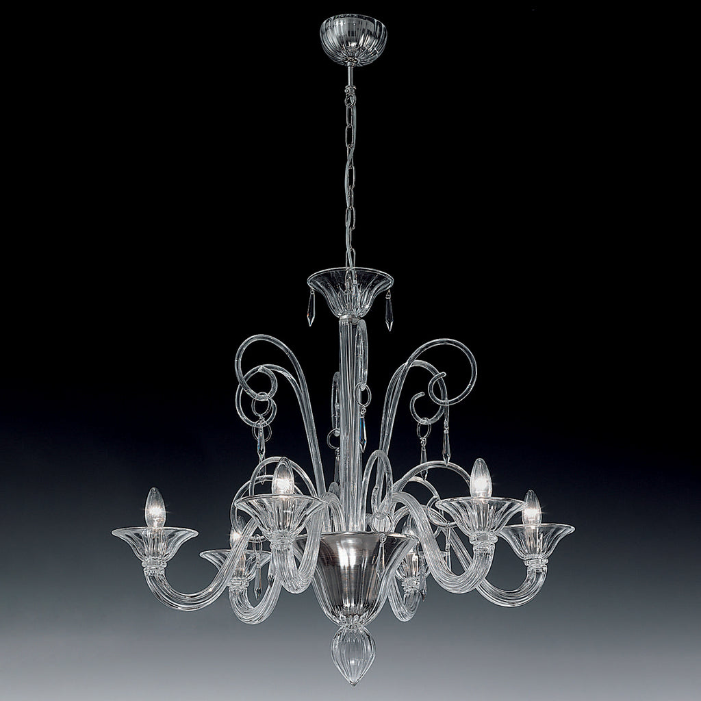 CALLE Trasparente Nickel lucido Calle Lampadario 6L