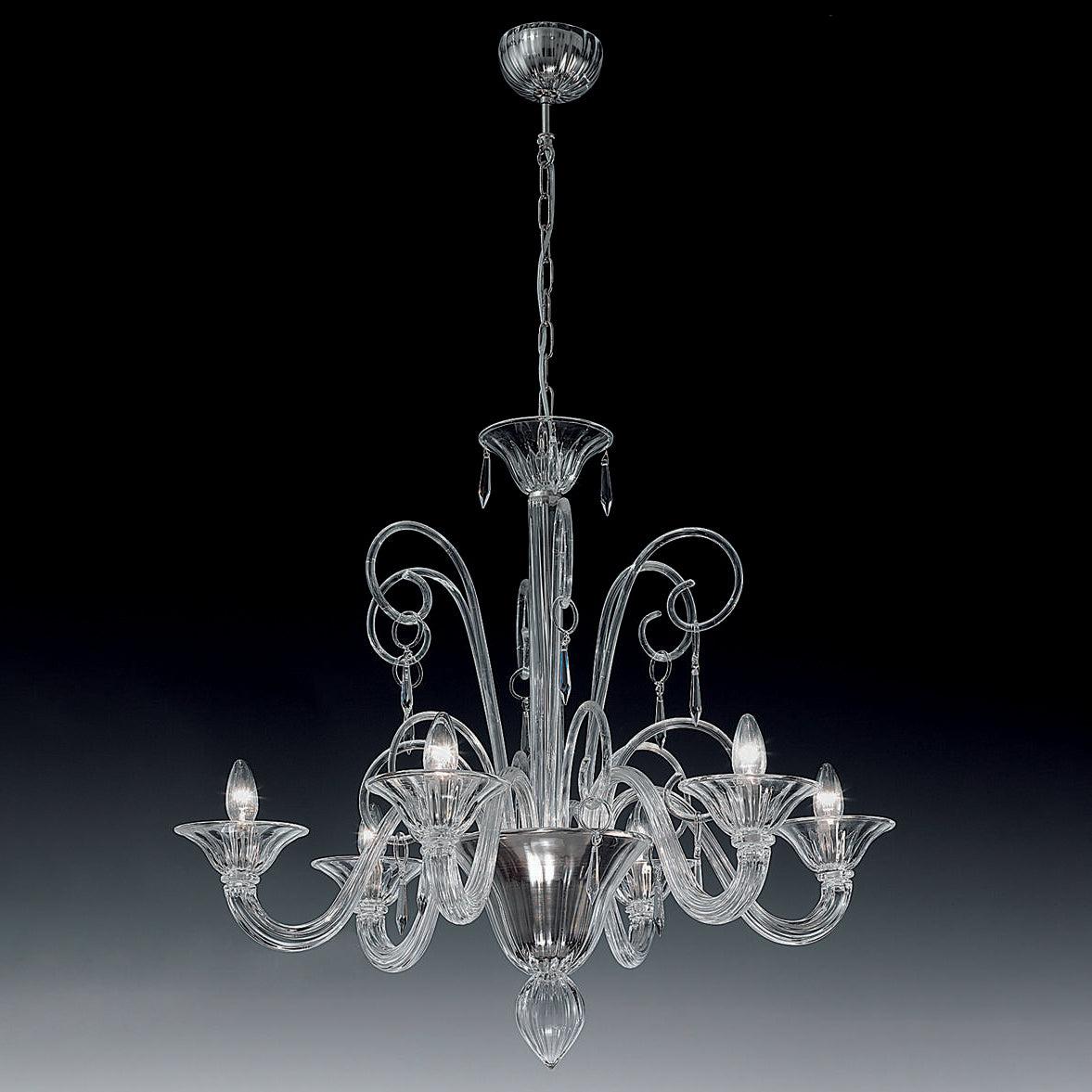 CALLE Trasparente Nickel lucido Calle Lampadario 6L