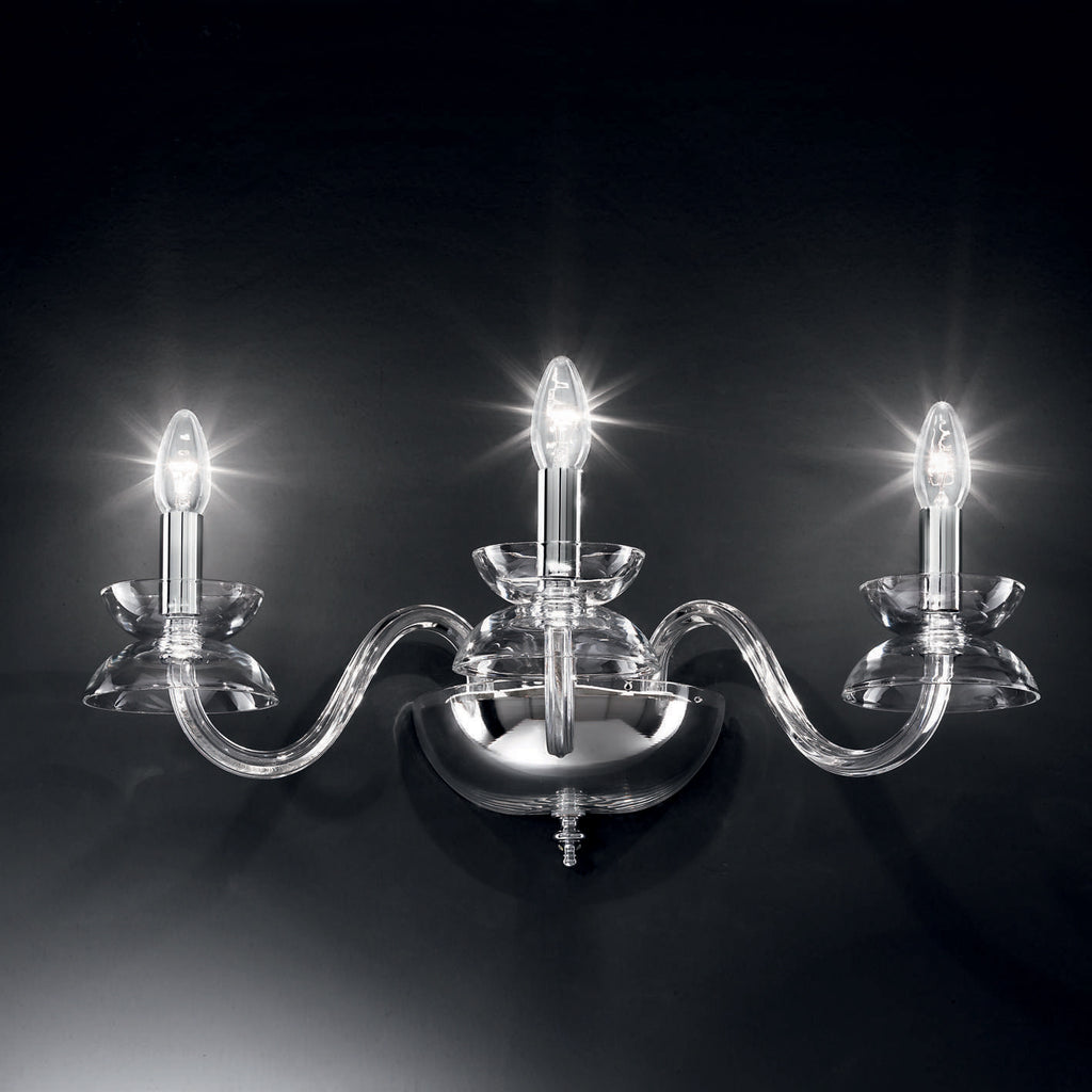 PALAZZO applique Trasparente Nickel lucido Palazzo Applique 3L