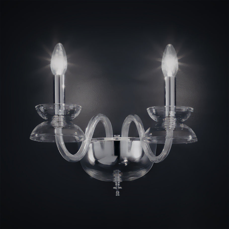 PALAZZO applique Trasparente Nickel lucido Palazzo Applique 2L