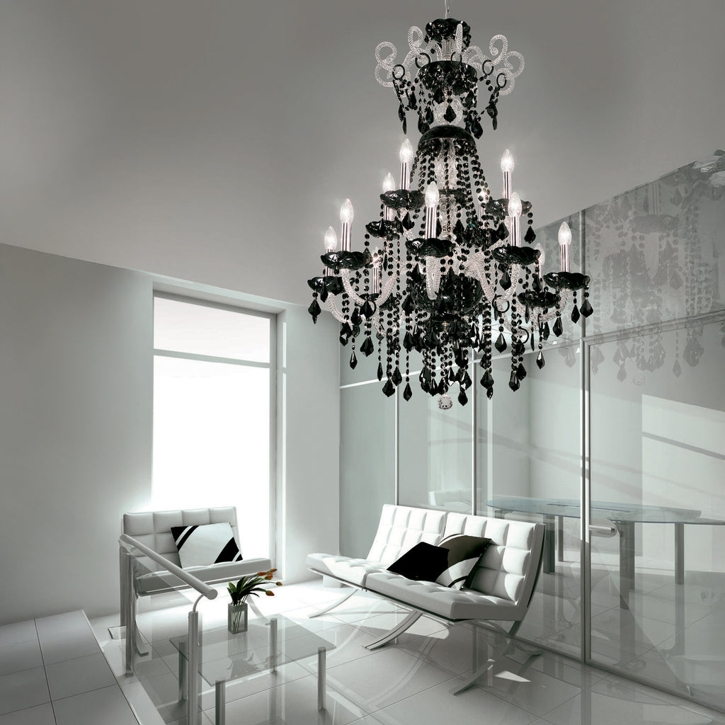 EMMA Trasparente + Nero Nickel lucido Emma 8+4L