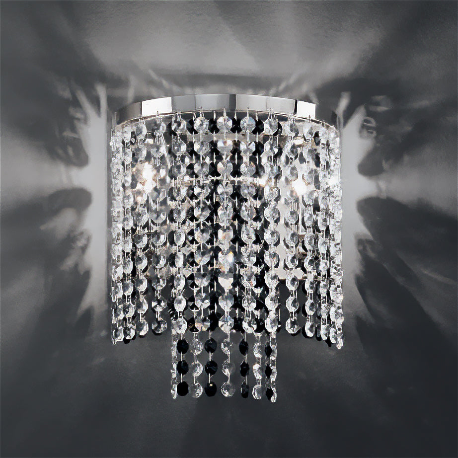 LABURNO applique Nero Nickel lucido Laburno Applique Rotonda 2L