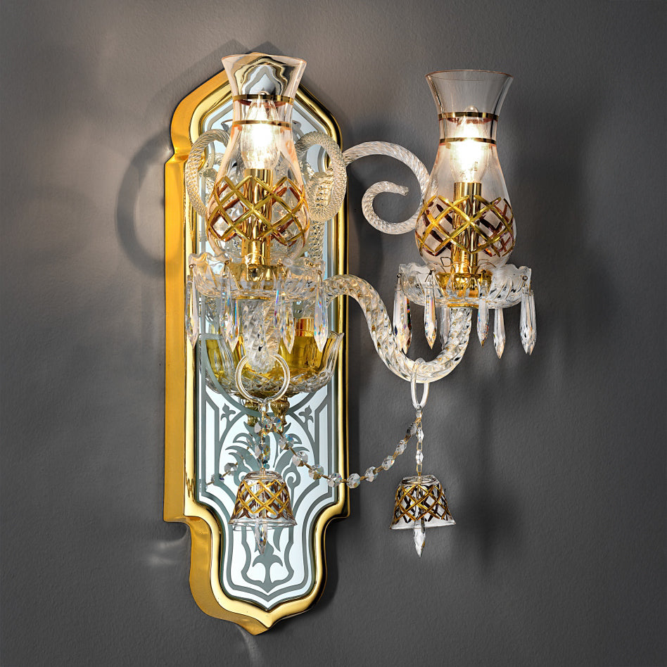 GIUDITTA applique Trasparente Oro lucido 24 carati Giuditta Applique L 31 cm - H 55 cm - SP 27 cm